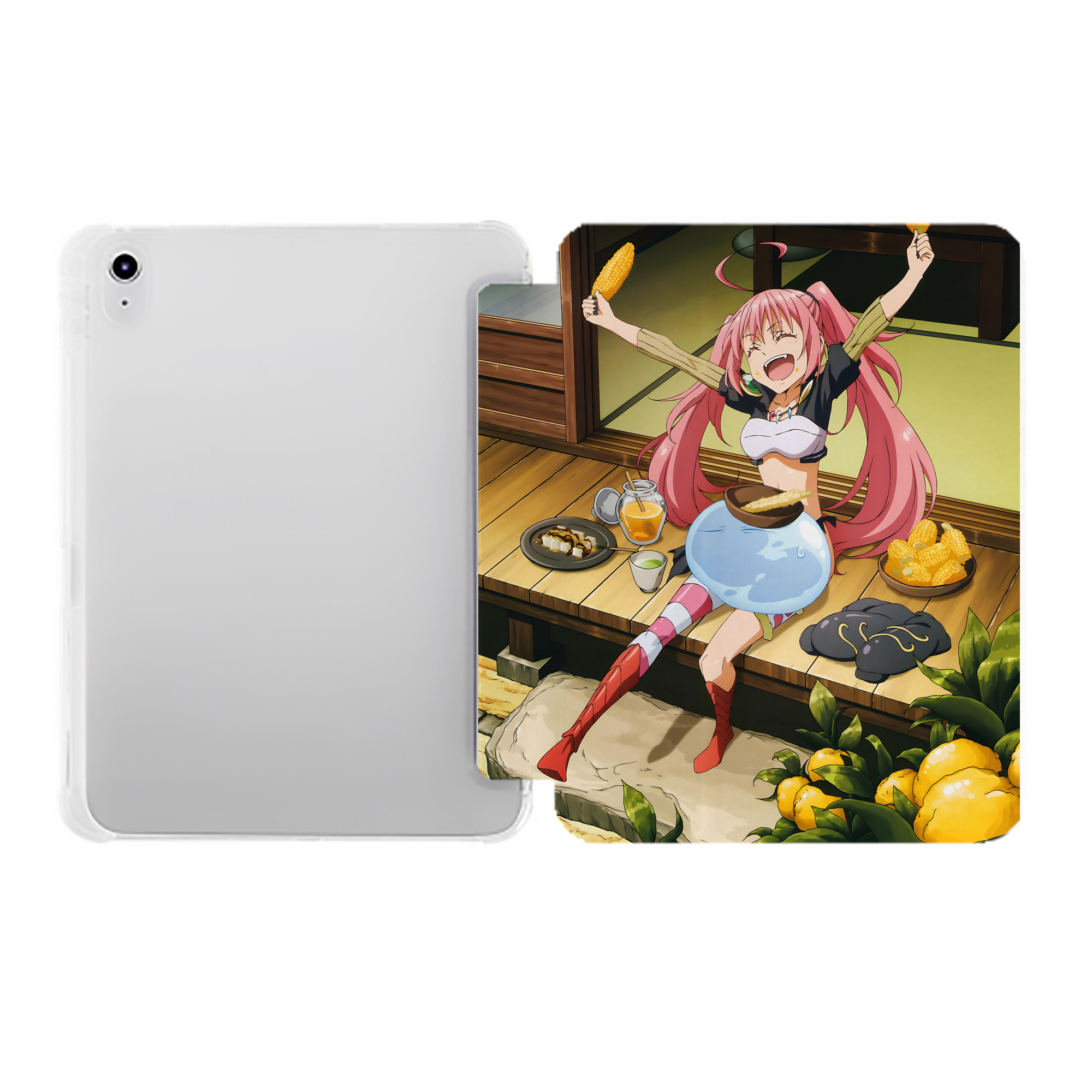 （画像用） 転スラ Regarding Reincarnated to Slime IPad ケース ペン収納付き 三つ折りスタンド PUレザー×シリコン 対応機種9.5/10.5/10.9インチ